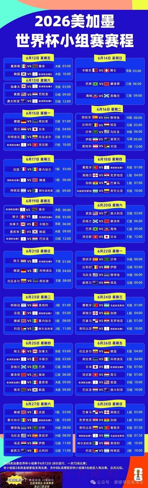 2026世界杯完整赛程官方发布观看指南怎么看